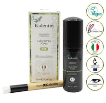 Carregar imagem no visualizador da galeria, Kit de espuma e escova de limpeza vegan para pestanas/sobrancelhas 50ml